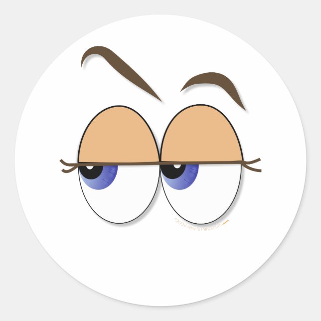 Suspicious Eyes Sideways Glance Eyeballs Classic Round Sticker (Front)
