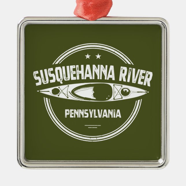 Susquehanna River, Pennsylvania Metal Tree Decoration (Front)