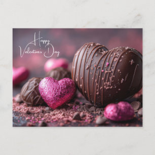 Süße Herz Pralinen aus Schokoladen Valentinstag Postcard