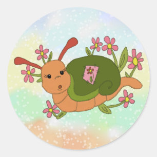 Süße Schnecke  Runder Aufkleber Classic Round Sticker