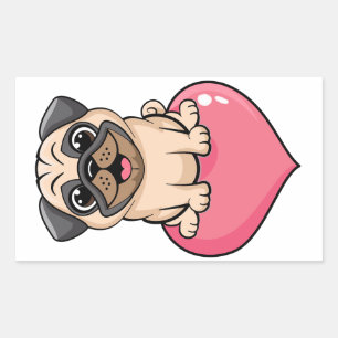 Süsser Mops Rectangular Sticker