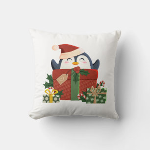 Süßer Pinguin wünscht frohe Weihnachten Cushion
