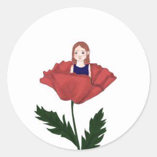 Süßer Sticker - Blume - Mädchen - Basteln