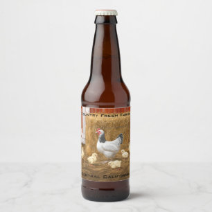 Sussex Chicken Mama Hen and Chicks Beer Bottle Label