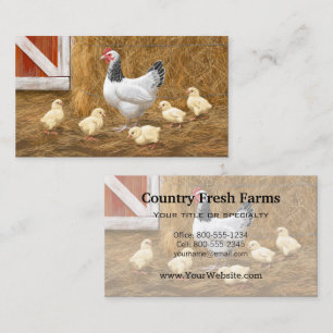 Sussex Chicken Mama Hen and Chicks Business Card