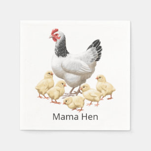 Sussex Chicken Mama Hen and Chicks Napkin