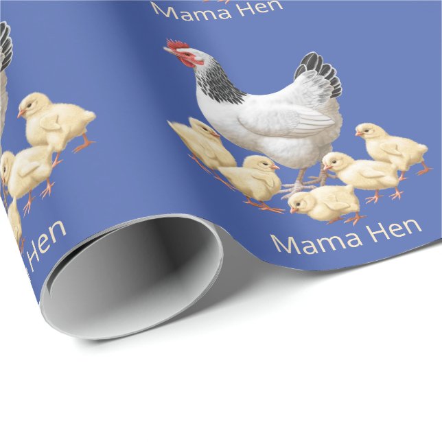 Sussex Chicken Mama Hen and Chicks Wrapping Paper (Roll Corner)
