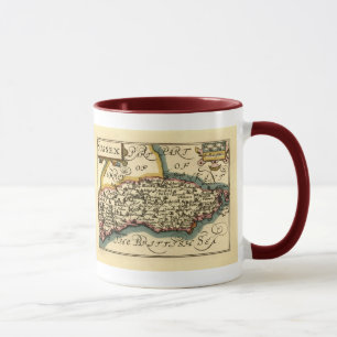 Sussex County England Old Antiquarian Atlas Map Mug