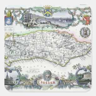 Sussex, engraved by W. Schmollinger Square Sticker