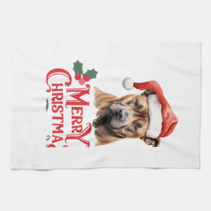 Sussex Spaniel Christmas Tea Towel