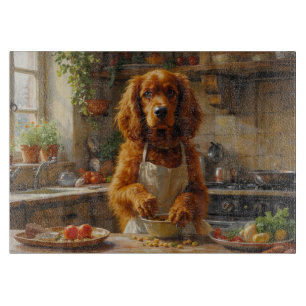 Sussex Spaniel Cooking in Kitchen Cutting Board