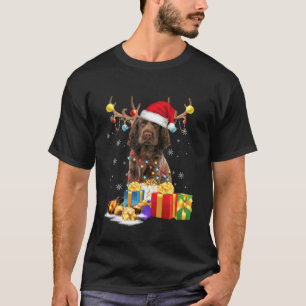 Sussex Spaniel Dog Reindeer Santa Hat Dogs Pajamas T-Shirt