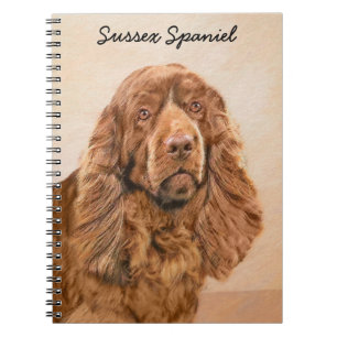 Sussex Spaniel Painting - Cute Original Dog Art Notebook