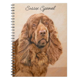 Sussex Spaniel Painting - Cute Original Dog Art Notebook