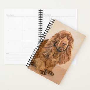 Sussex Spaniel Painting - Cute Original Dog Art Planner