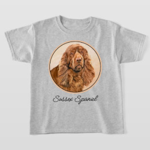 Sussex Spaniel Painting - Cute Original Dog Art T-Shirt