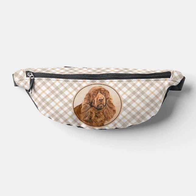 Sussex Spaniel Painting Cute Original Pet Dog Art Bum Bags (Lay Down)