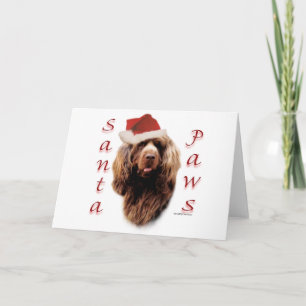 Sussex Spaniel Santa Paws Holiday Card