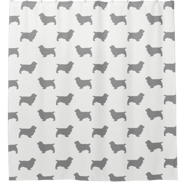 Sussex Spaniel Silhouettes Pattern Shower Curtain (Front)