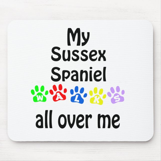 Sussex Spaniel Walks Design Mouse Mat (Front)