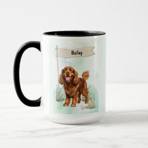 Sussex Spaniel Watercolor Personalised Dog Mug