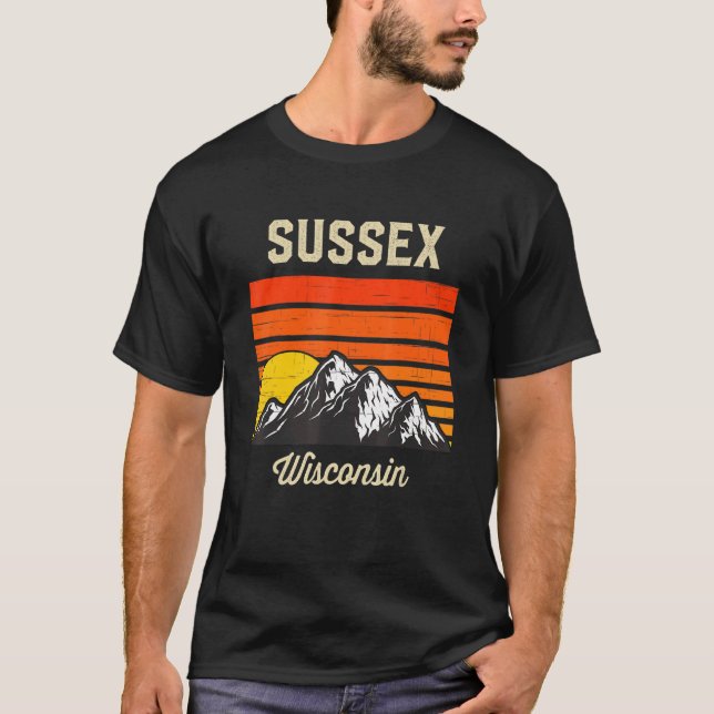 Sussex Wisconsin Retro City State Usa T-Shirt (Front)