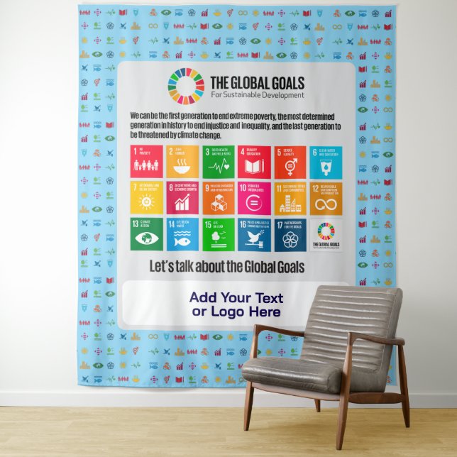 Sustainability Decor for Home Office Classroom Tap Tapestry (In Situ)