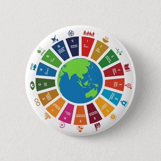 Sustainability Goals Advocacy Community Action 6 Cm Round Badge (Front)