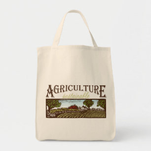 Sustainable Agriculture farm scene tote