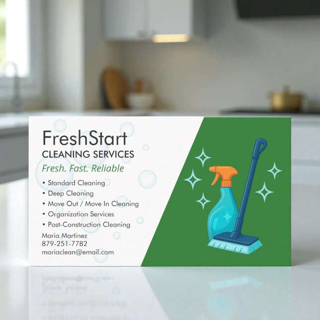 Sustainable Cleaning Company Business Card (Creator Uploaded)