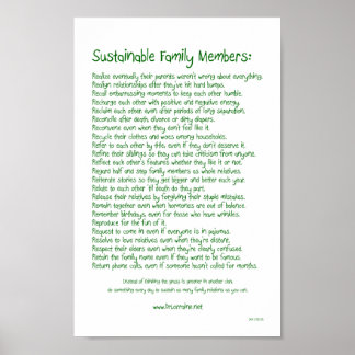 Sustainable Family Members Poster