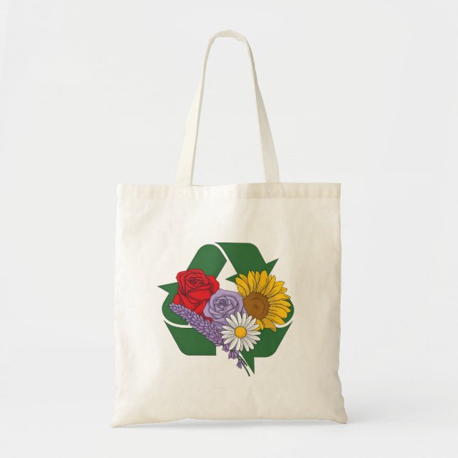 Sustainable Floral Harmony | Eco-Friendly Nature  Tote Bag (Front)