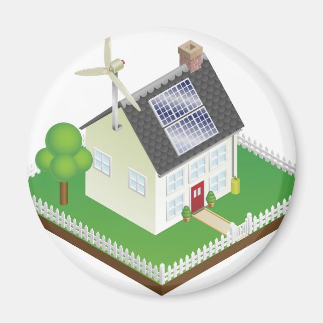 Sustainable renewable energy house magnet (Front)