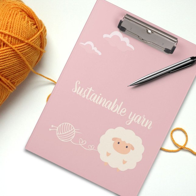 Sustainable yarn funny sheep with yarn clipboard (Creator Uploaded)