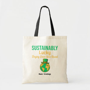 Sustainably Lucky Earth Eco-Friendly Green Living Tote Bag