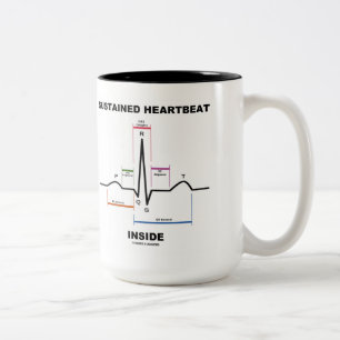 Sustained Heartbeat Inside (Electrocardiogram) Two-Tone Coffee Mug