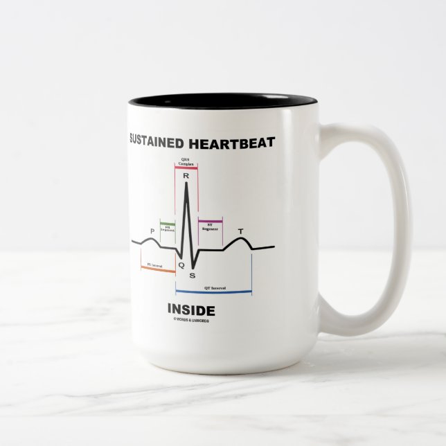 Sustained Heartbeat Inside (Electrocardiogram) Two-Tone Coffee Mug (Right)