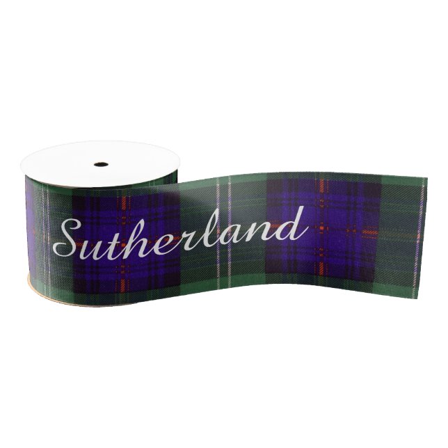 Sutherland Clan Plaid Scottish tartan Grosgrain Ribbon (Spool)