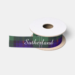 Sutherland Clan Plaid Scottish tartan Satin Ribbon