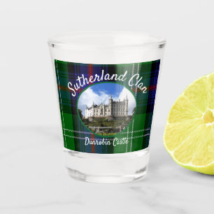 Sutherland Clan Tartan Dunrobin Castle Photo Shot Glass