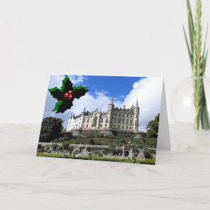Sutherland Clan's Dunrobin Castle Holly Holiday Card