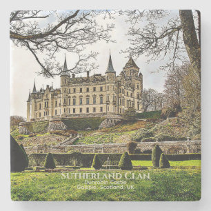 Sutherland Clan's Dunrobin Castle Scotland Stone Coaster