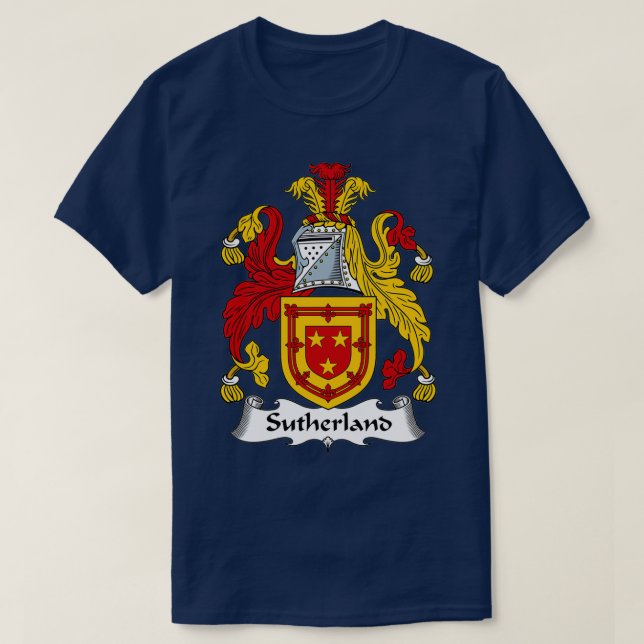 Sutherland Coat of Arms Sutherland Family Crest  T-Shirt (Design Front)