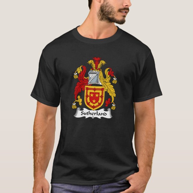 Sutherland Coat of Arms  Sutherland Family Crest T-Shirt (Front)