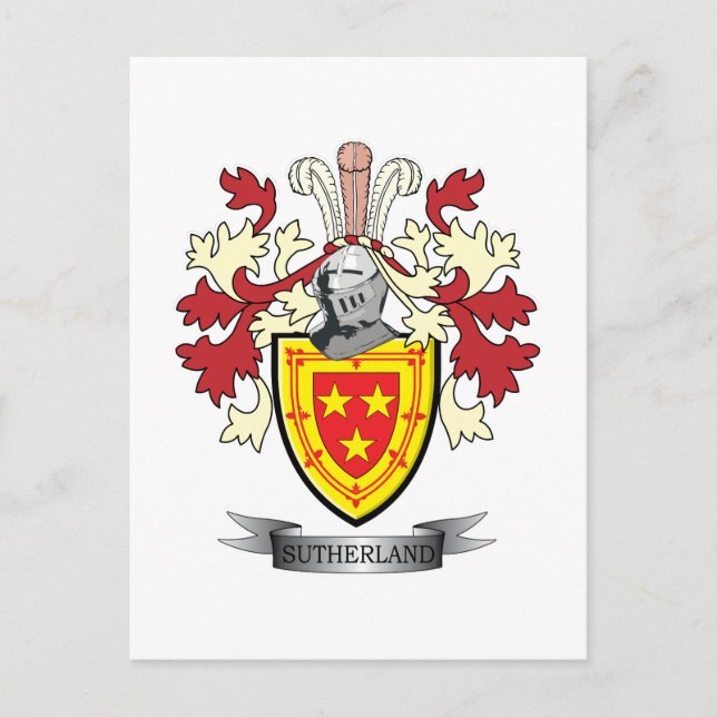 Sutherland Family Crest Coat of Arms Postcard (Front)