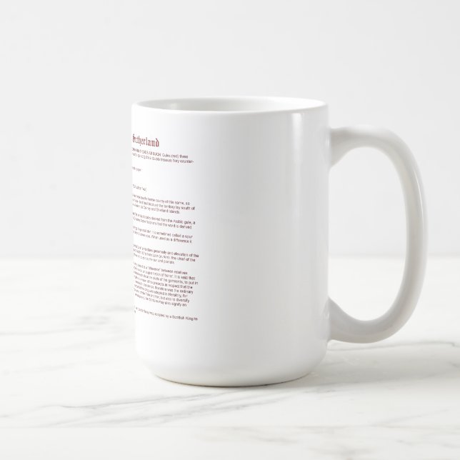 Sutherland (meaning) coffee mug (Right)