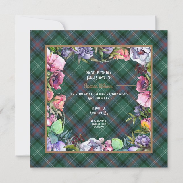 Sutherland Old Ancient and Flowers Shower Invitation (Front)