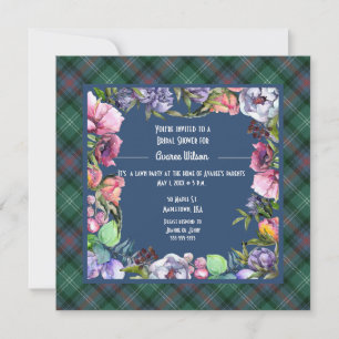 Sutherland Old Ancient and Watercolor Flowers Invi Invitation
