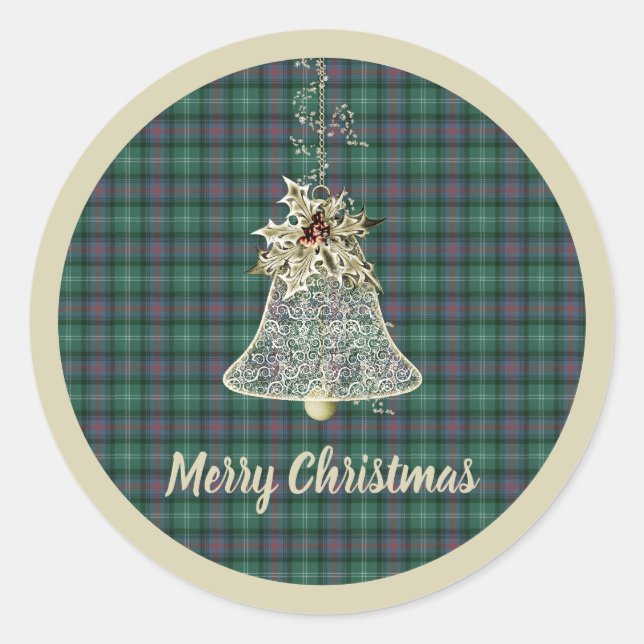 Sutherland Old Ancient Original Scottish Tartan Classic Round Sticker (Front)