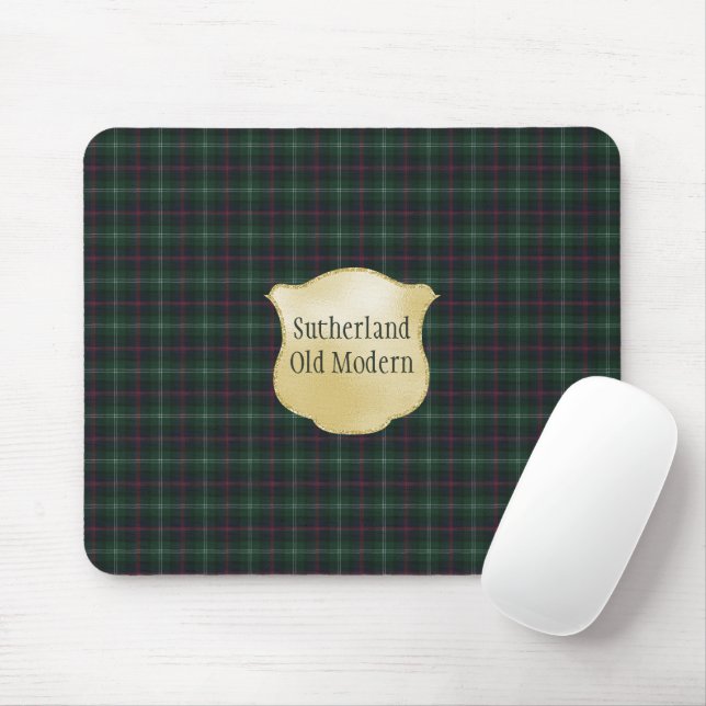 Sutherland Old Modern Original Scottish Tartan Mouse Mat (With Mouse)
